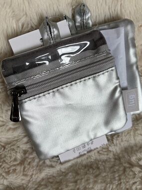 NWT Lug Twinkle pouches, soft lined, Metallic Silver